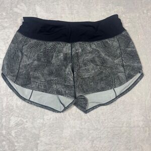 Lululemon Speed Up Shorts Black White Abstract Print Athletic Women's Size 8